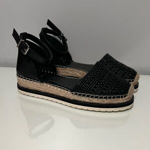 Vince Camuto Black Woven Espadrille Sandals